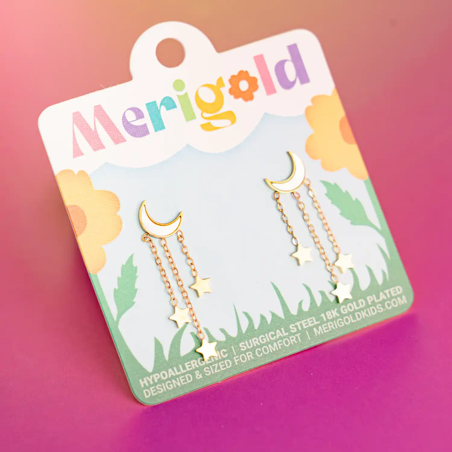 Triple Star & Moon Dangle Drop Studs - Image 5