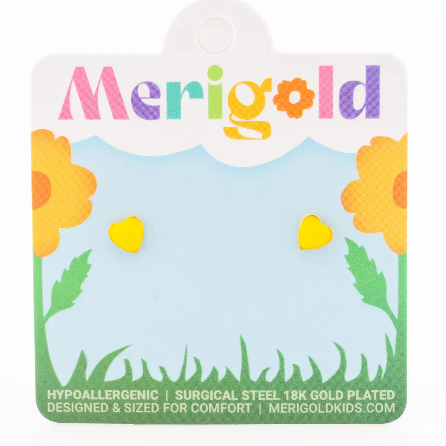 Yellow Puffy Heart Studs - Image 4