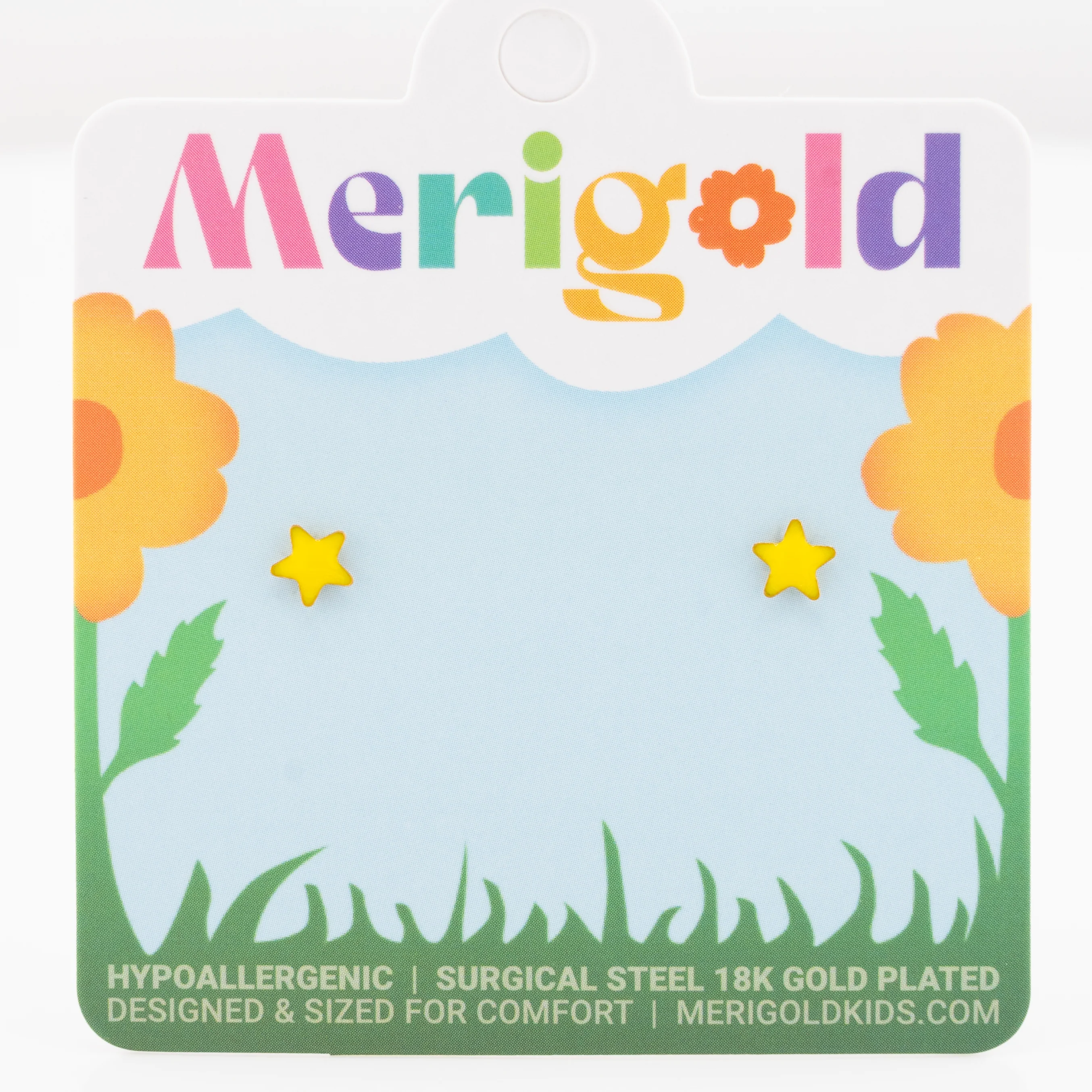 Yellow Puffy Star Studs - Image 3